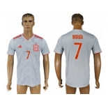 Spain #7 Morata Away Soccer Country Jersey1