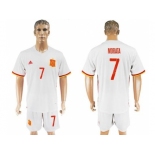 Spain #7 Morata Away Soccer Country Jersey