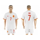 Spain #7 Raul Away Soccer Country Jersey