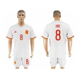 Spain #8 Koke Away Soccer Country Jersey