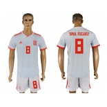 Spain #8 Saul Niguez Away Soccer Country Jersey