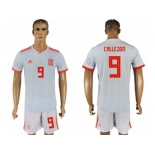 Spain #9 Callejon Away Soccer Country Jersey