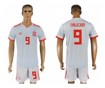 Spain #9 Callejon Away Soccer Country Jersey