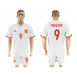 Spain #9 Paco Alcacer Away Soccer Country Jersey