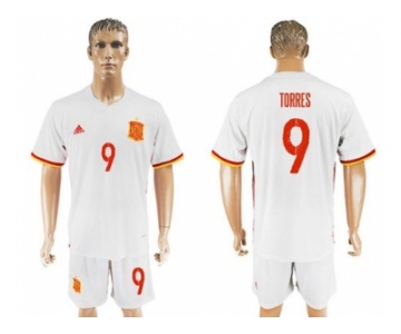 Spain #9 Torres Away Soccer Country Jersey