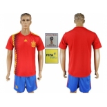 Spain Blank Home Soccer Country Jersey