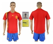 Spain Blank Home Soccer Country Jersey