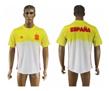 Spain Blank White Training Soccer Country Jersey