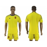 Spain Blank Yellow Goalkeeper Soccer Country Jersey