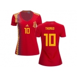 Women Spain #10 Thiago Red Home Soccer Country Jersey