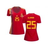 Women Spain #25 Illarra Red Home Soccer Country Jersey