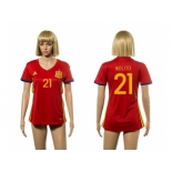 Women's Spain #21 Nolito Red Home Soccer Country Jersey