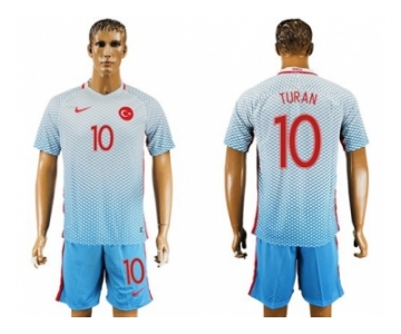 Turkey #10 Turan Away Soccer Country Jersey