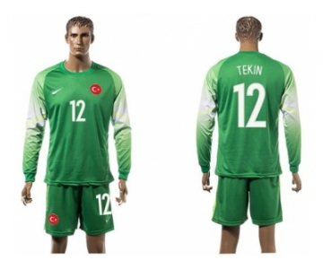 Turkey #12 Tekin Green Goalkeeper Long Sleeves Soccer Country Jersey