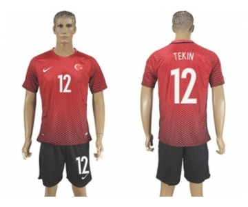 Turkey #12 Tekin Home Soccer Country Jersey