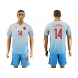 Turkey #14 Ozyakup Away Soccer Country Jersey