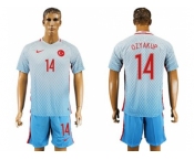 Turkey #14 Ozyakup Away Soccer Country Jersey