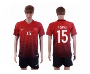 Turkey #15 Topal Home Soccer Country Jersey