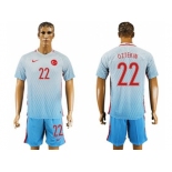 Turkey #22 Oztekin Away Soccer Country Jersey