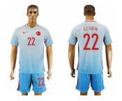 Turkey #22 Oztekin Away Soccer Country Jersey