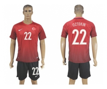 Turkey #22 Oztekin Home Soccer Country Jersey