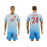 Turkey #24 Caglar Away Soccer Country Jersey