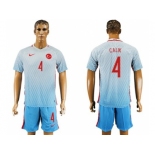 Turkey #4 Calik Away Soccer Country Jersey