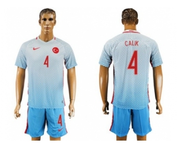 Turkey #4 Calik Away Soccer Country Jersey