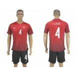 Turkey #4 Calik Home Soccer Country Jersey