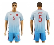 Turkey #5 Sahin Away Soccer Country Jersey