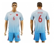 Turkey #6 Potuk Away Soccer Country Jersey