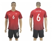 Turkey #6 Potuk Home Soccer Country Jersey