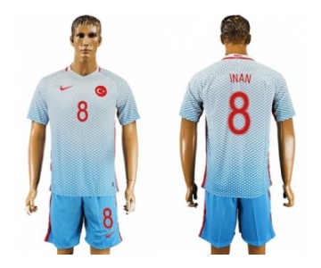 Turkey #8 INAN Away Soccer Country Jersey