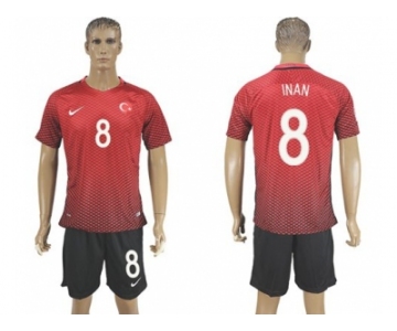 Turkey #8 INAN Home Soccer Country Jersey