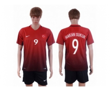 Turkey #9 Hakan Sukur Home Soccer Country Jersey