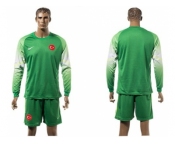 Turkey Blank Green Goalkeeper Long Sleeves Soccer Country Jersey