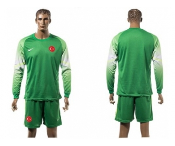 Turkey Blank Green Goalkeeper Long Sleeves Soccer Country Jersey