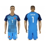 Colombia #1 Ospina Blue Goalkeeper Soccer Country Jersey