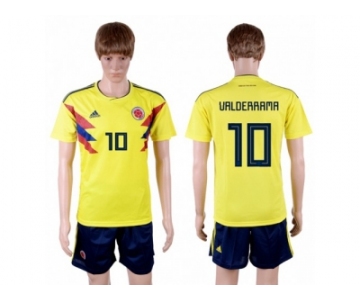 Colombia #10 Valderrama Home Soccer Country Jersey