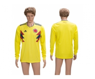 Colombia Blank Home Long Sleeves Soccer Country Jersey