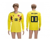 Colombia Personalized Home Long Sleeves Soccer Country Jersey