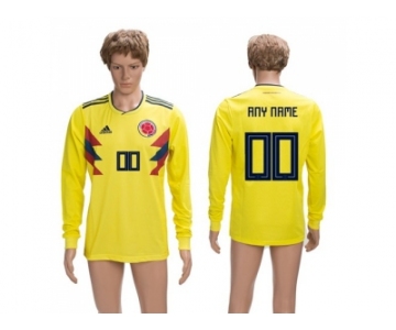 Colombia Personalized Home Long Sleeves Soccer Country Jersey