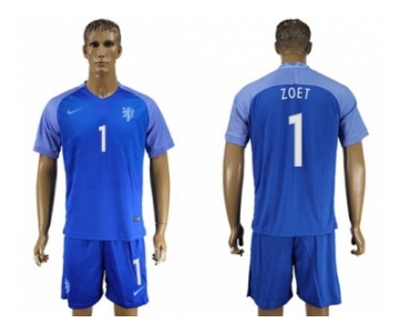 Holland #1 Zoet Away Soccer Country Jersey