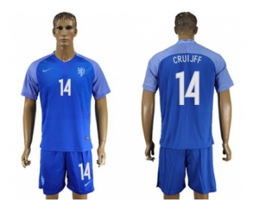 Holland #14 Cruijff Away Soccer Country Jersey