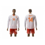 Holland #14 Cruyff Away Long Sleeves Soccer Country Jersey