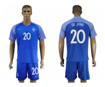 Holland #20 De Jong Away Soccer Country Jersey