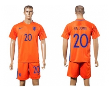 Holland #20 De Jong Home Soccer Country Jersey