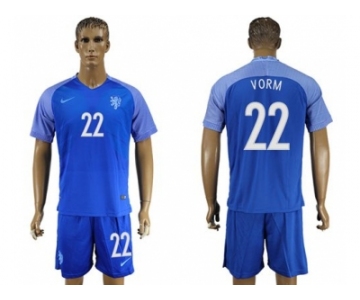 Holland #22 Vorm Away Soccer Country Jersey