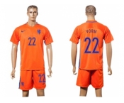 Holland #22 Vorm Home Soccer Country Jersey