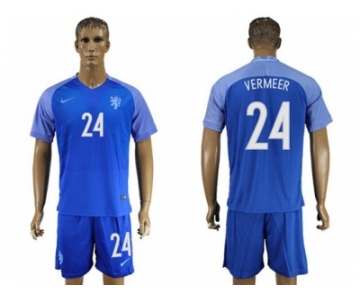 Holland #24 Vermeer Away Soccer Country Jersey